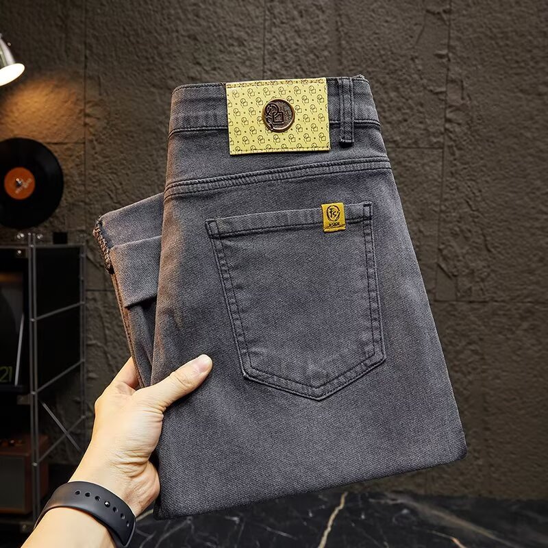 2026 Spring And Autumn New Designer Jeans Luxury Men's Classic Basic High Elasticity Slimming Pants Black Versatile Y2K Straight Leg Jeans Outdoo