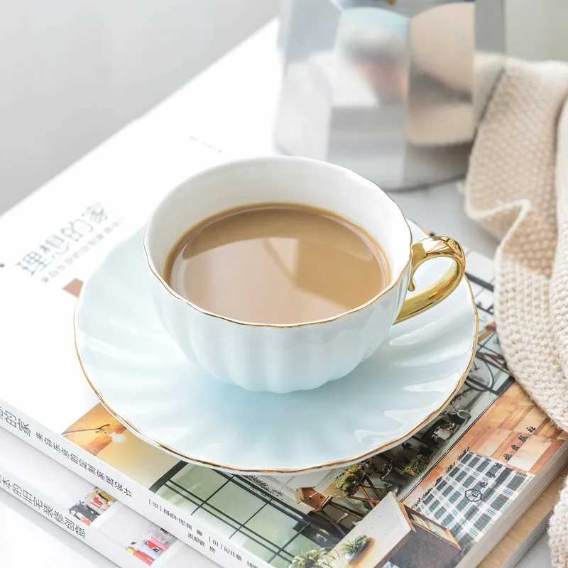 Pink Cute Creative Porcelain Cup And Saucer Ceramics Coffee Cup Simple Tea Sets Modern Design Home Flower Red Tea Cup H260323