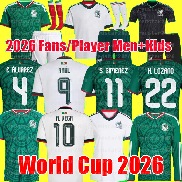 Thailand Mexico jersey 2026 World Cup soccer Kit jerseys A. VEGA GIMENEZ LOZANO RAUL football shirts men kids set kit Pink Black White Special Third goalkeeper set