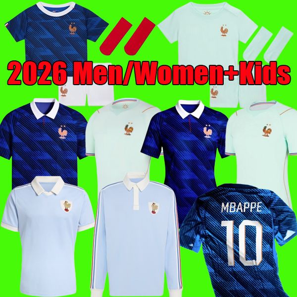 Maillot de foot MBAPPE 2026 World Cup French Soccer Jerseys OLISE 26 27 shirt EKITIKE SALIBA maillots de enfants MEN kids top kit France Rugby 120th Anniversary Jersey