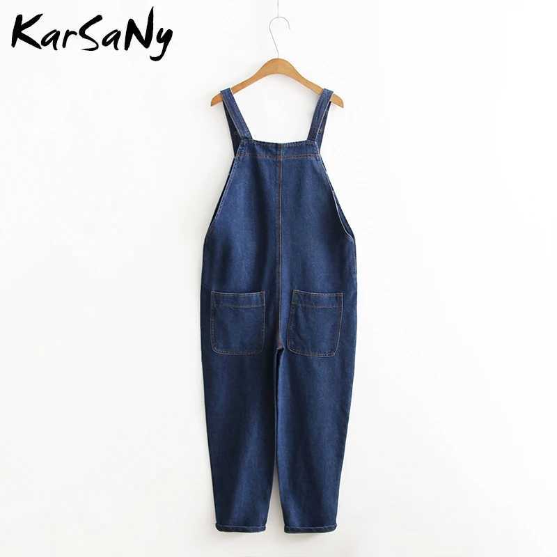 KarSaNy Denim Overalls Jeans Women Jumpsuit Mom Denim Jeans Woman Casual Blue Jean Overalls For Women Elegant Autumn M260323