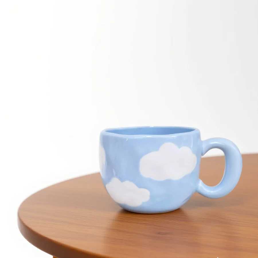 Ceramic cup Coffee cup Water cup Mug Tea cup CupFloral pattern Couple For home Milk Pure white Bone china Jingdezhen ware Large H260323