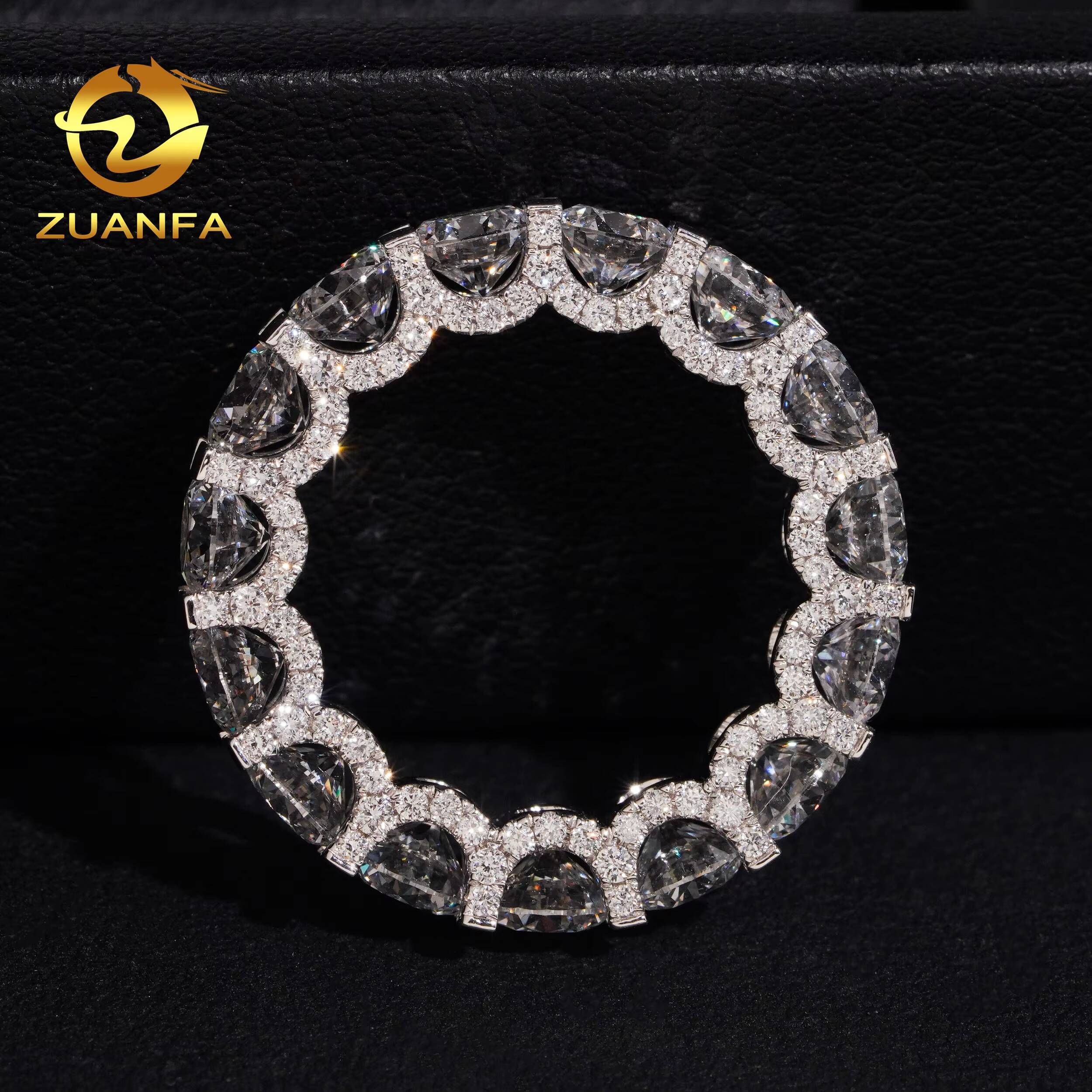 10K White Gold VVS D Color IGI Certificated 50 PoINTER RoundCut Diamond CVD Lab Diamond Ring Band