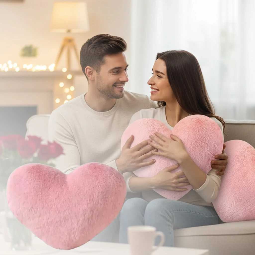 Pink Heart Pillow 30x40cm Decorative Cushion for Living Room Bedroom Sofa Chair Cozy Accent and Reading Nook Comfort H260323