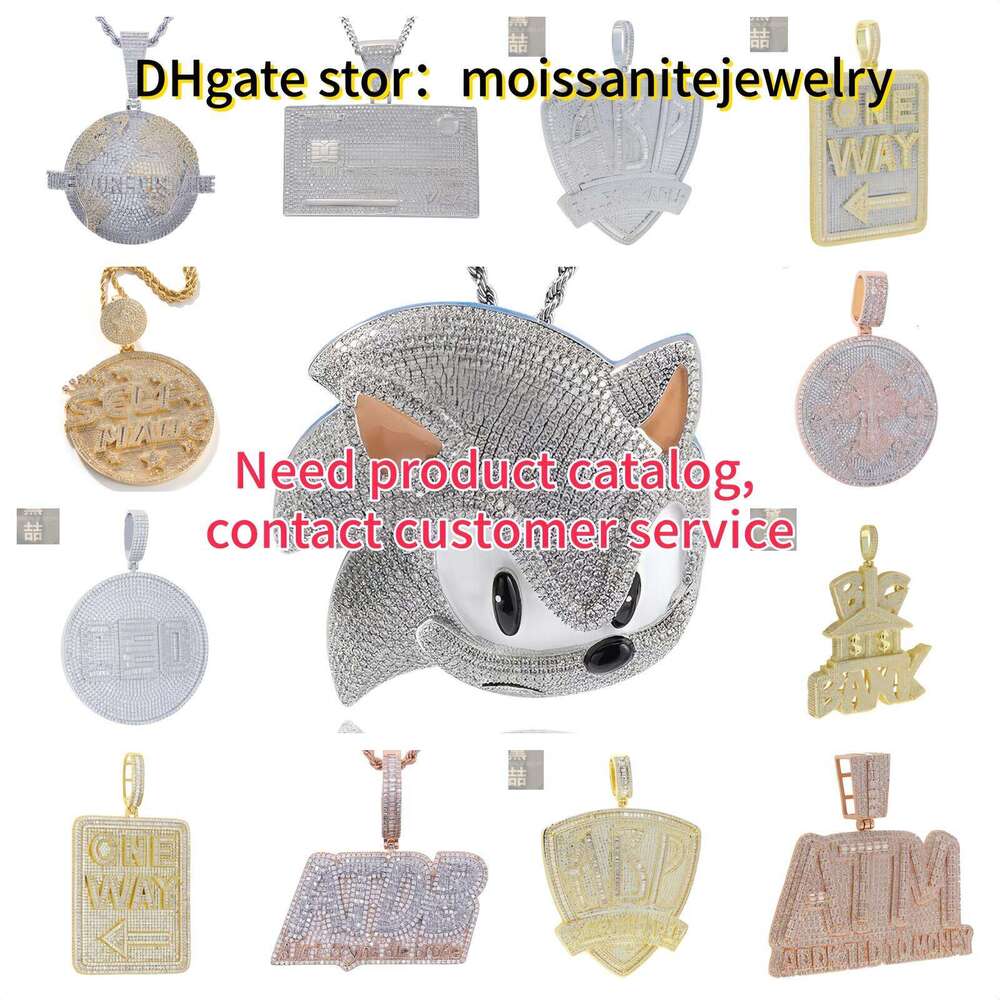 Fashion hip hop 6mm 925 Sterling Silver necklace with moissanite clasp Iced out Rope Chains for men women