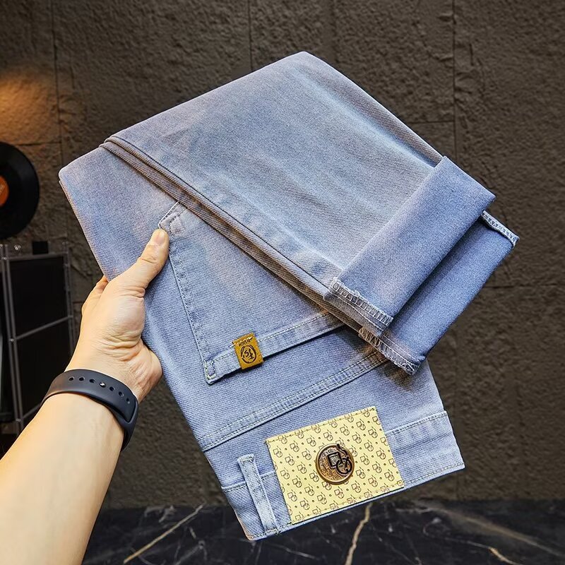 2026 Spring And Autumn New Designer Jeans Luxury Men's Classic Basic High Elasticity Slimming Pants Black Versatile Y2K Straight Leg Jeans Outdoo