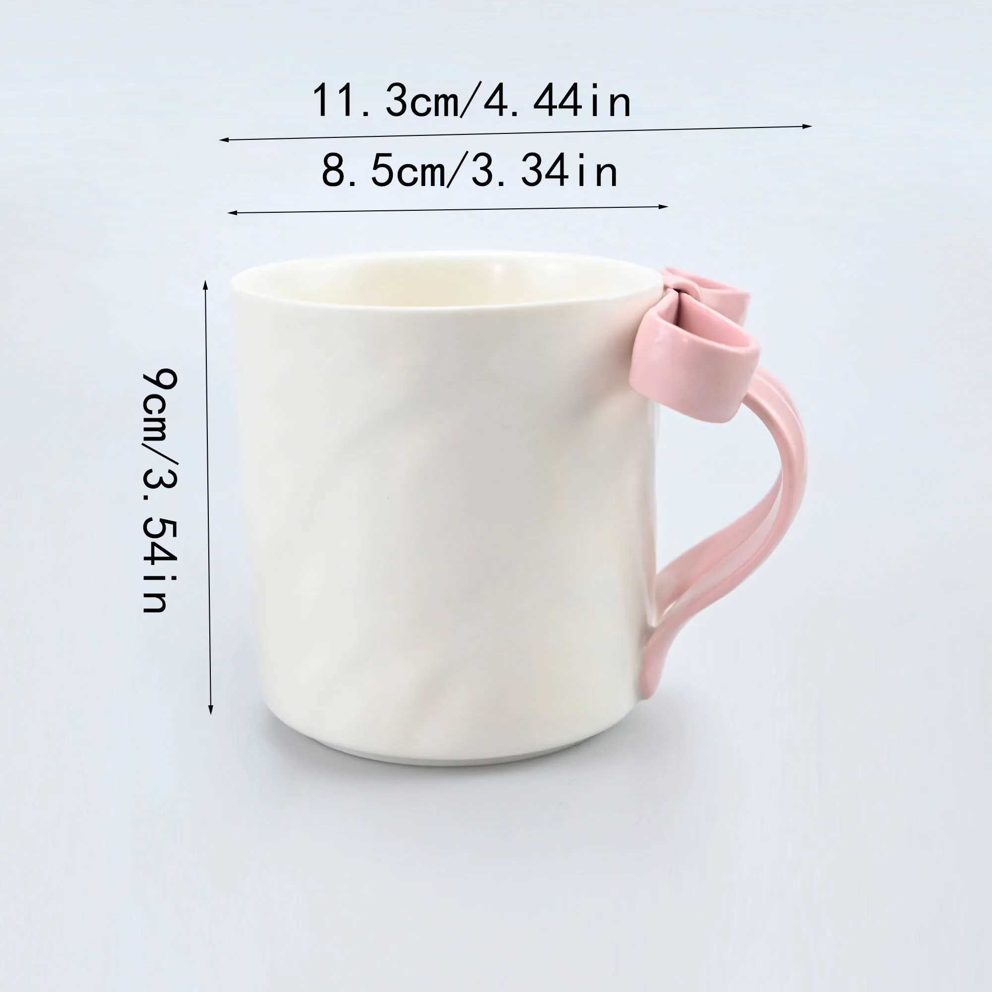 1pc Bow Shaped Mug Pink Three-Dimensional Bow Shaped Coffee Cup High Aesthetic Value Design Sense H260323