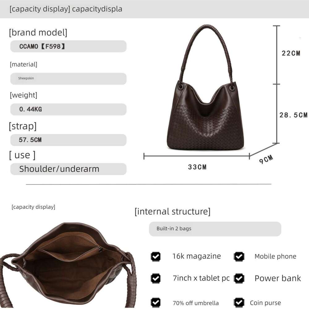 Hot Sale Genuine Leather Women Bag Top Layer Cowhide Crossbody Shoulder Bag Commute Tote Dumpling Bag Woven Vintage Luxury Bag SENYY