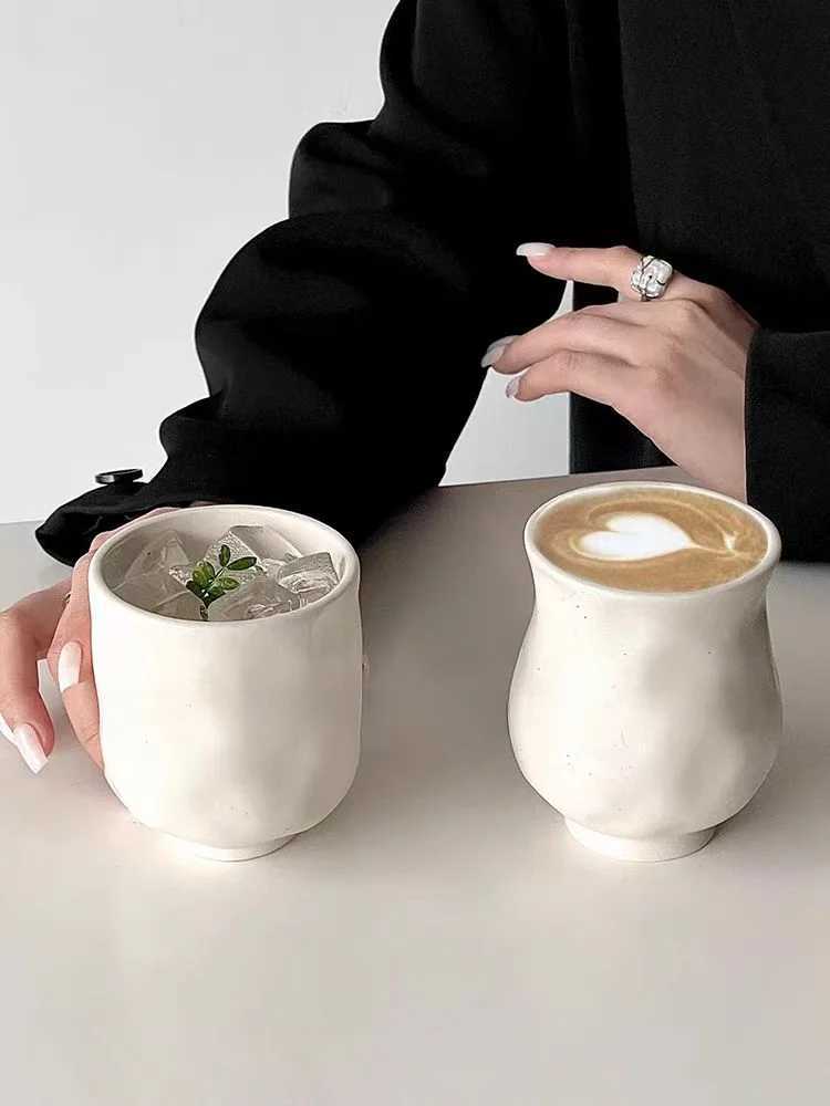 Minimalist Ceramic Coffee Mug with Metallic SpecklesLarge Capacity Espresso Cup for Home Office Cafe Decor Modern Drinkware Gift H260323