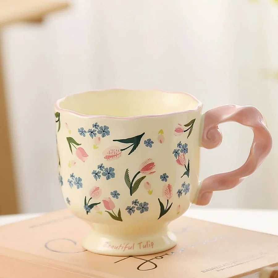 Ceramic cup Coffee cup Water cup Mug Tea cup CupMacaron color Unglazed bisque Matte finish Color glaze Spoon Customizable o H260323