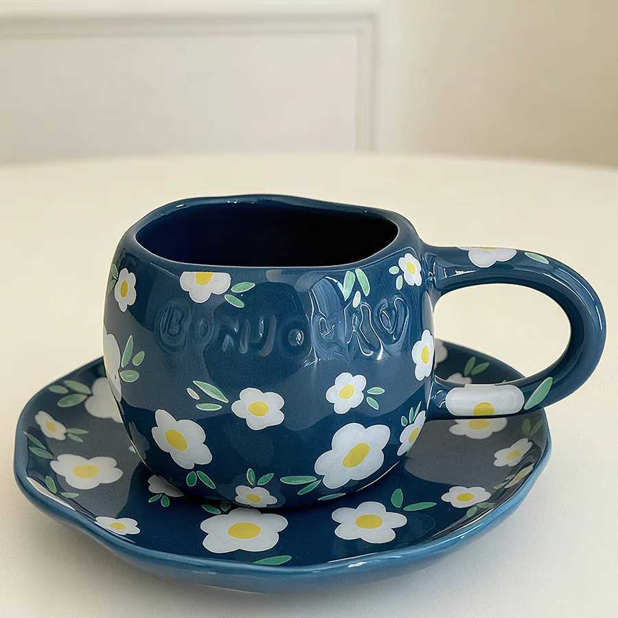 Ceramic cup Coffee cup Water cup Mug Tea cup Cup Office Personal Dedicated Japanese style Ceramic Floral pattern H260323