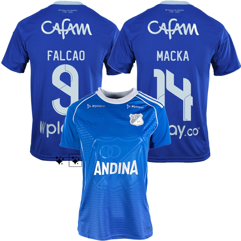 2026 2027 Millonarios Soccer jerseys MACKA L.CASTRO FALCAO A.LLINAS BANGUERO J.ARIAS 26 27 Football shirts