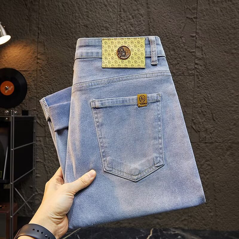 2026 Spring And Autumn New Designer Jeans Luxury Men's Classic Basic High Elasticity Slimming Pants Black Versatile Y2K Straight Leg Jeans Outdoo