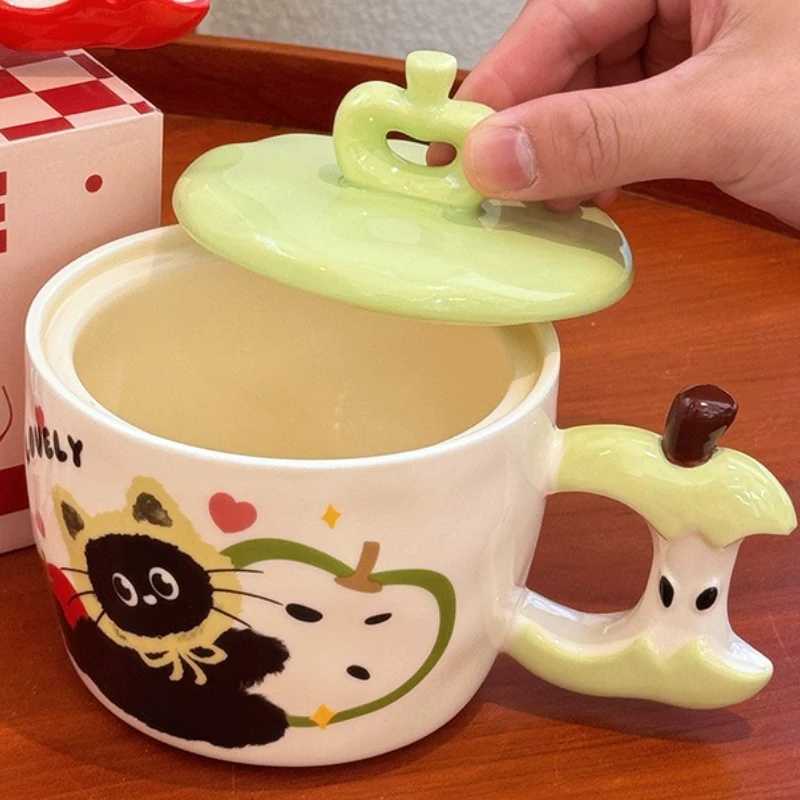 Ceramic Mug High-looking Cute High-temperature Resistant Student Dormitory Office Portable Water Cup D260323
