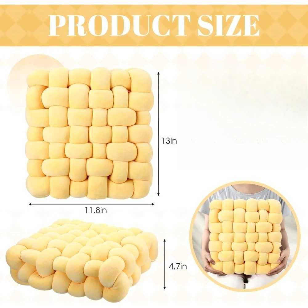 Knot Hand-made Cushion 2025 Square Nordic Aesthetic Plush Pillow for Office Chair Decorative Sleeping Back Support H260323