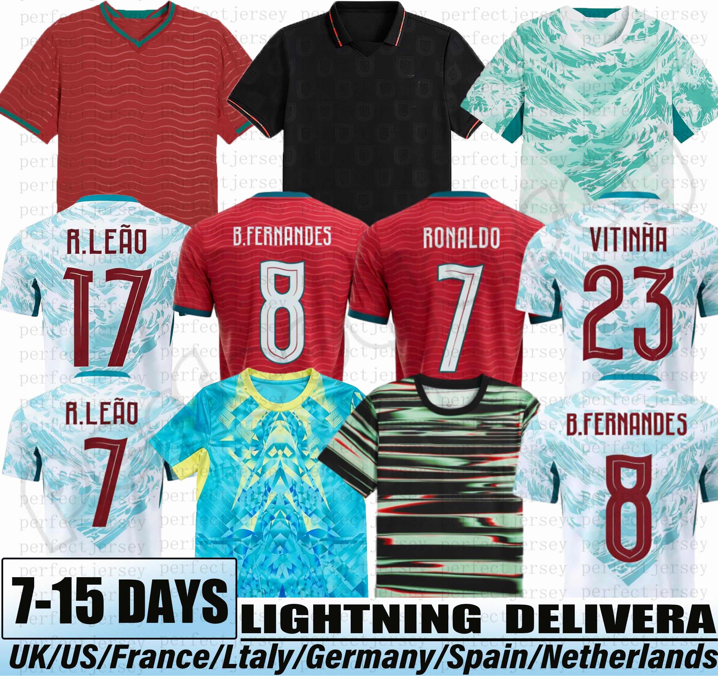 Portugal Jerseys 2026 RONALDO Soccer Jerseys PEPE BERMARDO B.FERNANDES LEAO Ramos Dias Felix football shirt version Portugal 2026 worldcup jersey