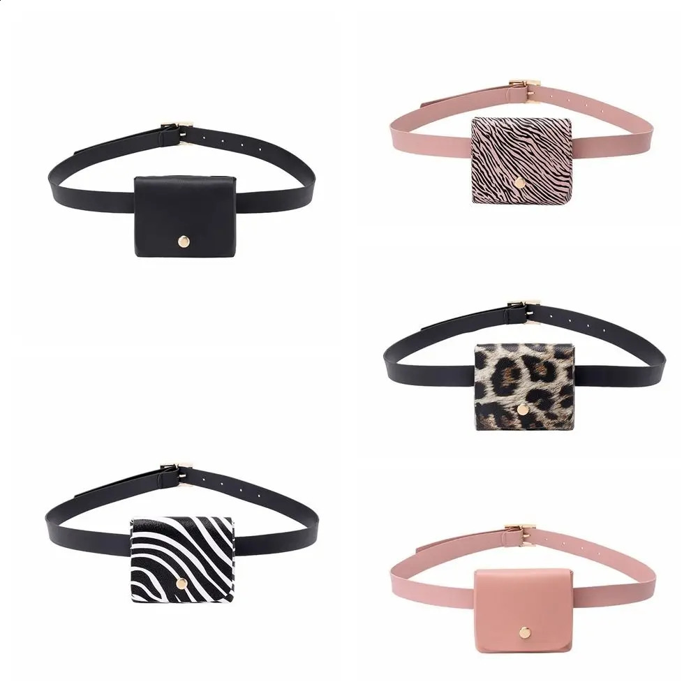 Fashion Leopard Print Mini Waist Bag Stripe 2 in 1 Coin Purse Small Square Bag Fanny Pack Women Belt Bag Ladies 260323