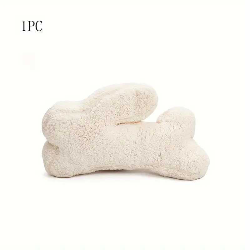 1PC Cute Fluffy Solid Color Bunny Shaped Throw Pillow With Core Furniture Office Sofa Bedroom Bed Decorative Throw Pillow H260323