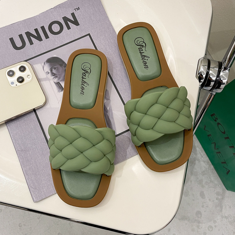 Summer new flat bottomed one line sandals for women anti slip Korean version fashionable and versatile womens sandals for womens outerwear 250117BJ - view 8