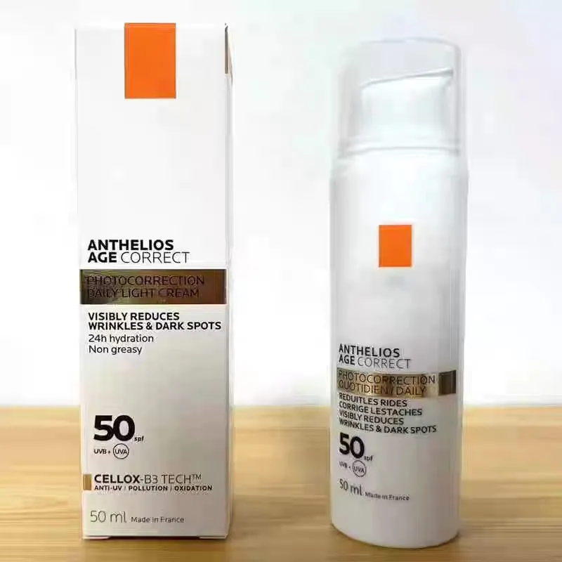 ANTHELIOS AGE CORRECT Face Foundation Primer 50ml Daily Sun Protection Unisex Moisturizing Waterproof Facial Sun Cream