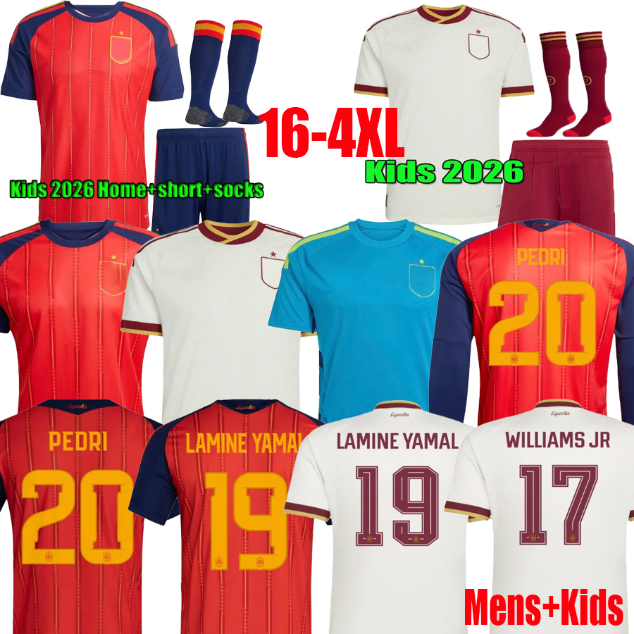 2026 SPAIN Soccer Jerseys LAMINE YAMAL GAVI PEDRI MORATA Carvajal OLMO FERRAN RODRIGO ZUBIMENDI MERINO CUCURELLA SPANISH FABIAN CUBARSI Football Shirt Kid KitS