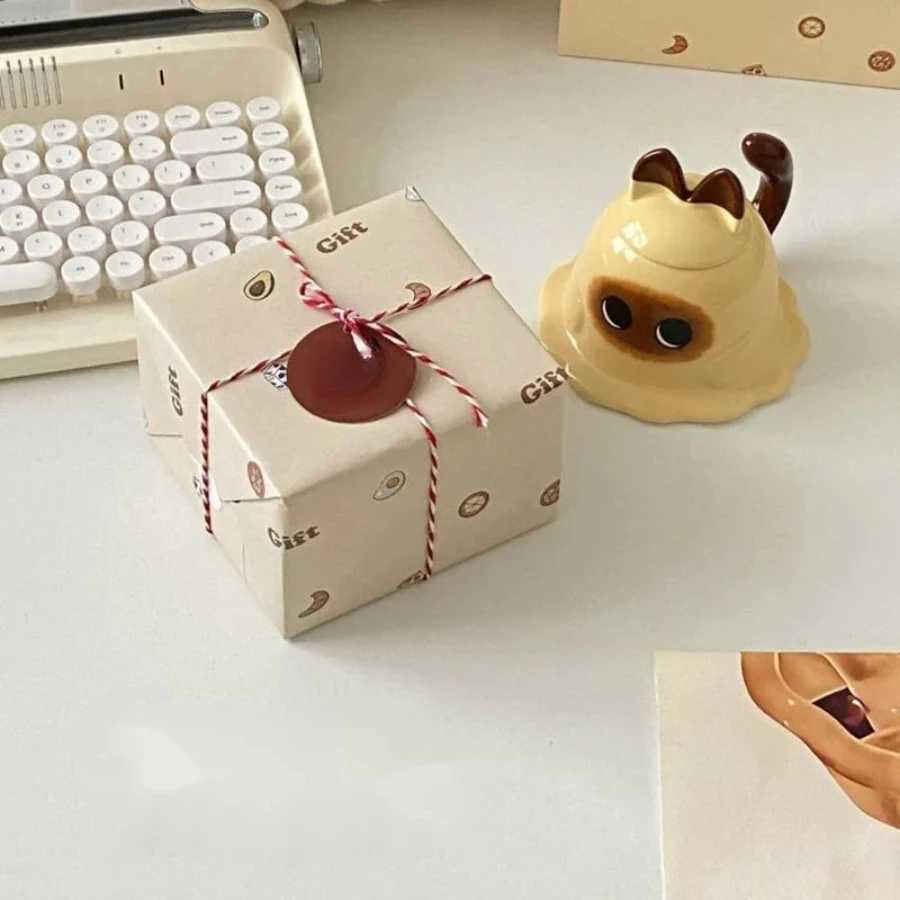 Kawaii Siamese Cat Mashed Potato Coffee Cup Cute Ceramic Mug Milk Cups High Appearance Level Kitchen Accessories Drinkware Mugs H260323