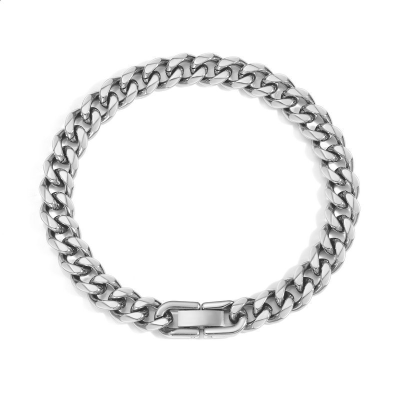 Plated 18K Gold Bracelet 6/8/12 mm Width Figaro Chain 8 Inch 100 Stainless Steel Bracelet for Masculine Men Women 251230