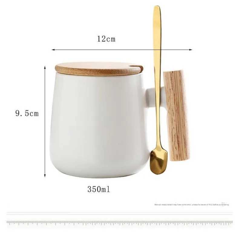 Ceramic Coffee Mug Tea Cup for Office and Home 301-400ml Cup with Lid and Coffee Spoon Birthday Gifts for Women and Men D260323