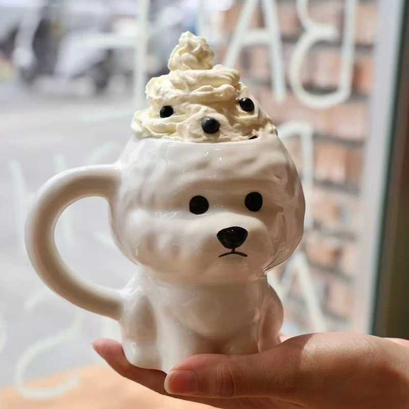New 1PC Creative Cute Little Dog Cerc Mugs Office Water Drinking Cups Coffee Cups Birthday Gifts Couple Cups Home Daily Use D260323