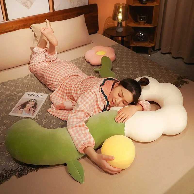 Long Flower Plush Body Pillow Creative Large Sunflower Cushion Sofa Decorative Stuffed Body Pillow Sleeping Back Cushion Decor H260323