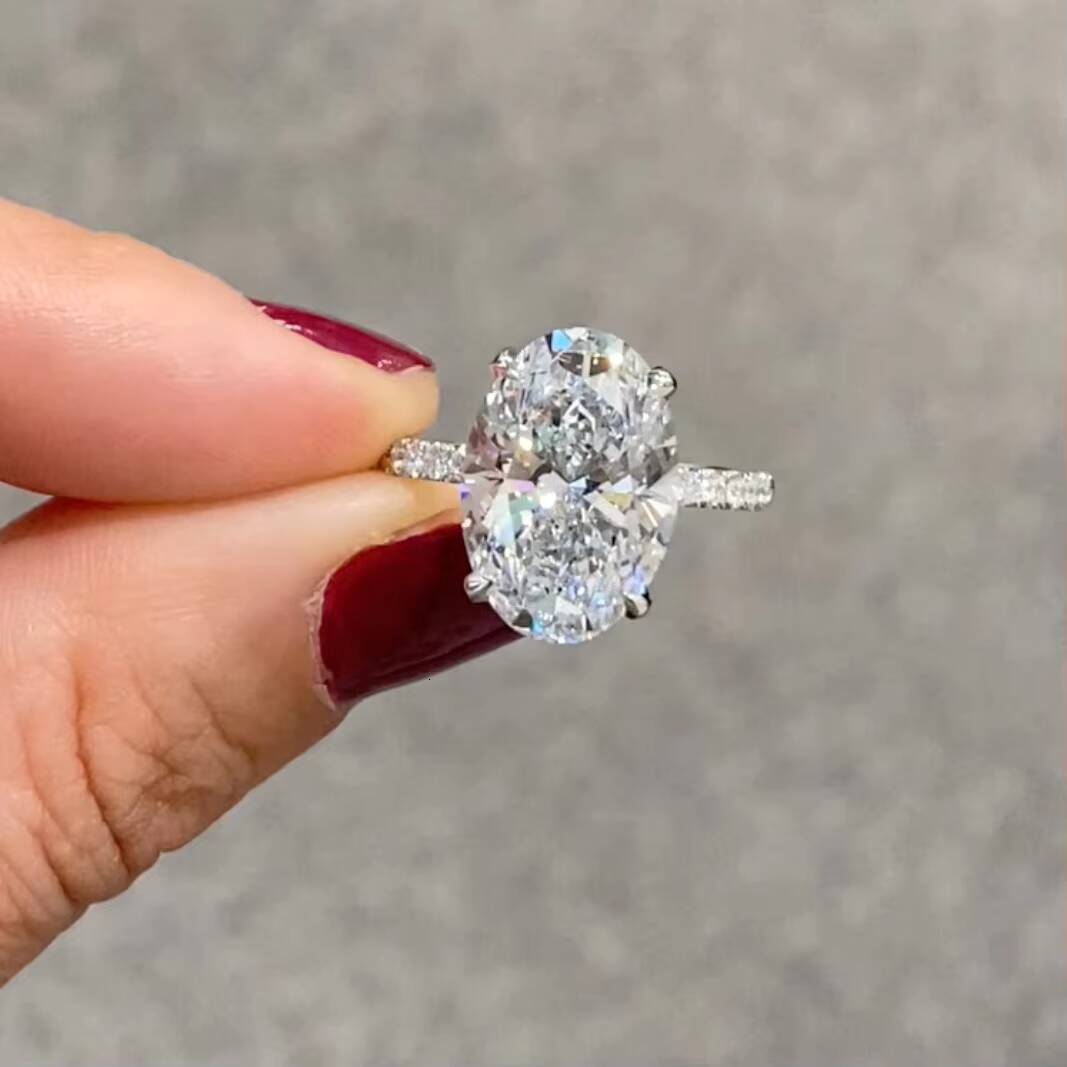 2CT Oval Cut Lab Create Lab Grown Diamond Jewelry IGI GIA Women Jewelry Halo Ring