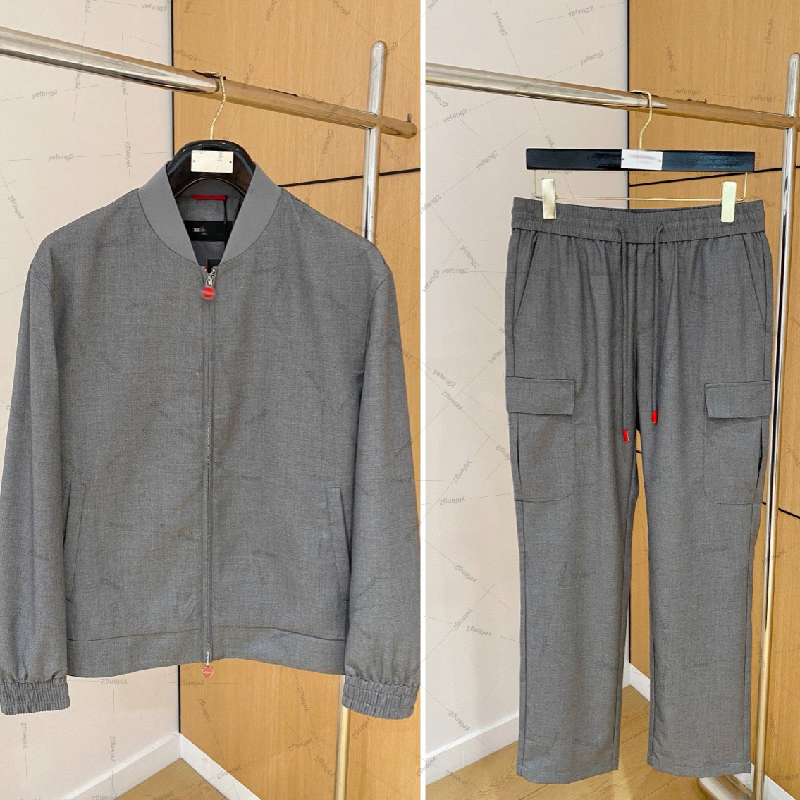 Mens Luxury tracksuit Ktion Style Baseball Collar Full Zip Bomber Jacket Long Pants Luxury Casual Athletic Jogger Sweatsuit