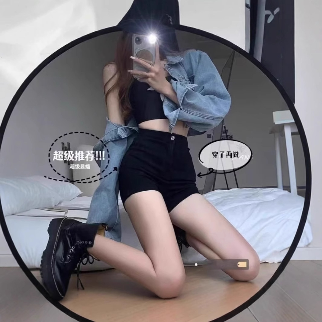 New Black Denim Shorts For Women High Waist American Style Sexy Bodycon Slimming A-line Hot Designer Pants Pants Summer
