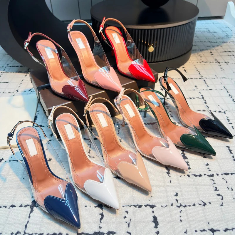 2026 n Heart-shaped Pointed Toe Backless Cool Shoes for Women Fashionable Transparent High-Heeled Bao Head Shoe 260323