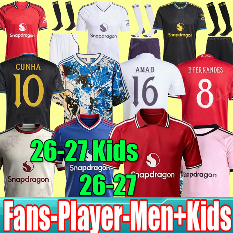 16-4XL 25 26 27 man unite AMAD Soccer Jerseys HOJLUND MAINOO football shirt CASEMIRO B. FERNANDES manchesteers unted men kids kits 2025 2026 CUNHA