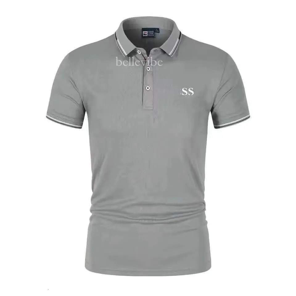 Bosshugo Shirt Mens Polo Bosse Shirt Designer T Shirts Summer Shirts Brand Breathable Tshirt Fashion Polos Shirt Crew Neck Short Sve Brand Womens Letter f55