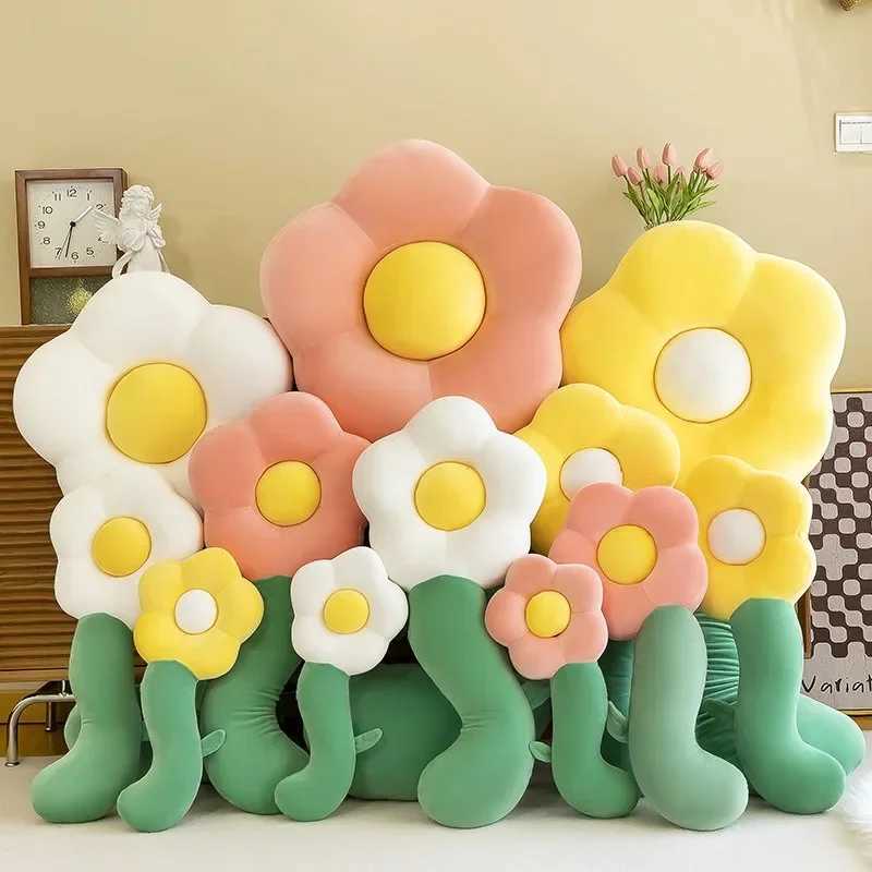 Long Flower Plush Body Pillow Creative Large Sunflower Cushion Sofa Decorative Stuffed Body Pillow Sleeping Back Cushion Decor H260323