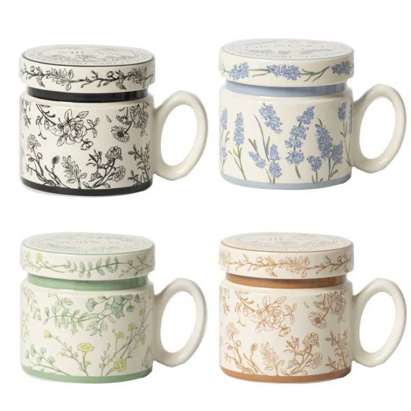 18 Style Options with Lids Coffee Mugs for Couples Ceramic Mugs That Can Fit in the Microwave and Dishwasher D260323