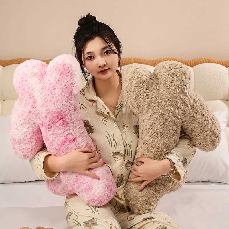 Easter Bunny Shaped Throw Pillow Soft Stuffed Plush Toys Jumping Rabbit Plushies Animal Doll Happy Easter Day Party Decors H260323