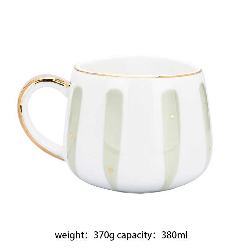Nordic Creative Ceramic Coffee Cup Home Water Milk Mark Mug Gold Inlaid Couple Holiday Birthday Gift Coffee Mug H260323