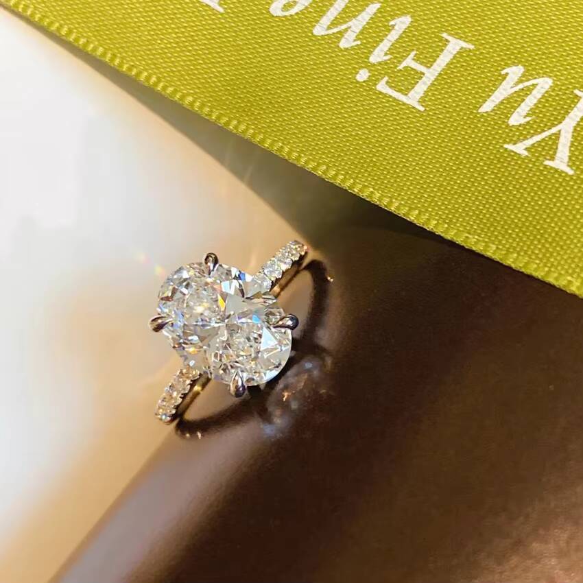 VOAINO IGI Certified 1CT to 5CT CVD HPHT Lab Diamond 14k 18k Solid Gold Engagement Ring Oval Lab Grown Diamond Ring