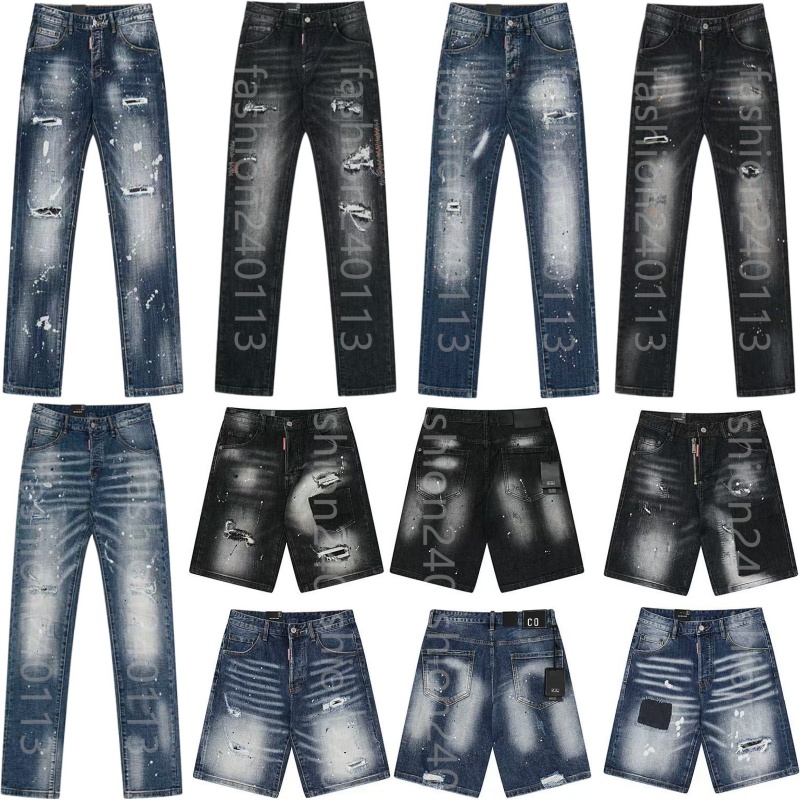 jeans for mens designer jeans men jean short rend design slim fit ripped patch cargo jeans hip hop casual short Knee lenght jean clothing high quality shorts denim