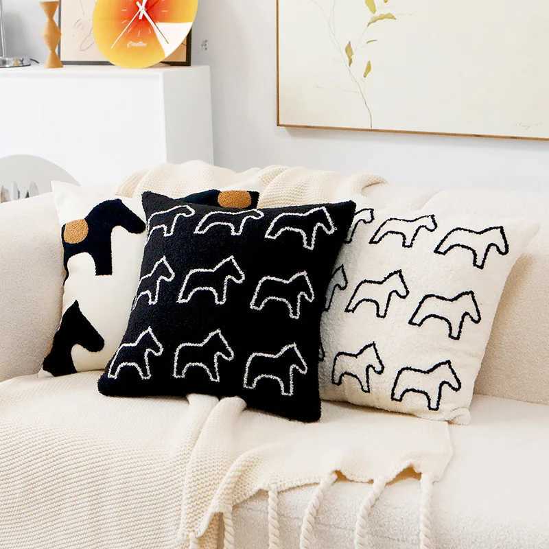 Cute Childrens Horse Nordic Minimalist Cushion Covers For Home Sofa Bed Throw Pillow Case Living Room Decorative H260323