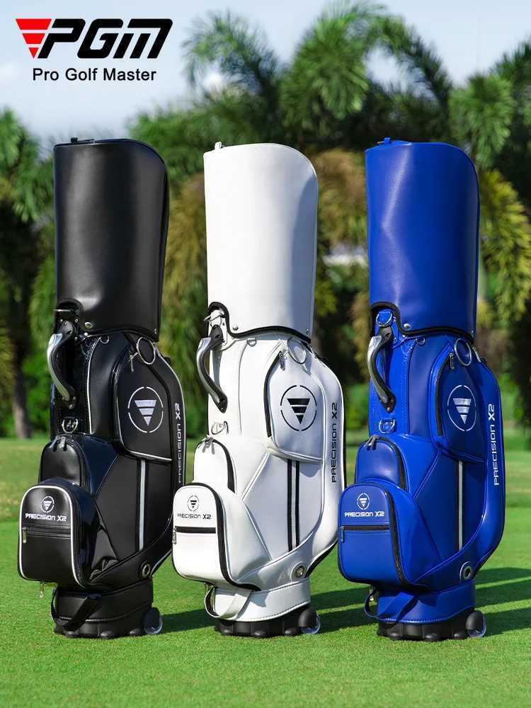 PGM Golf Standard Ball Bag High Capacity Package With Wheel Professional Leather PU Waterproof Golf Cart Club Airbag QB029 D260323