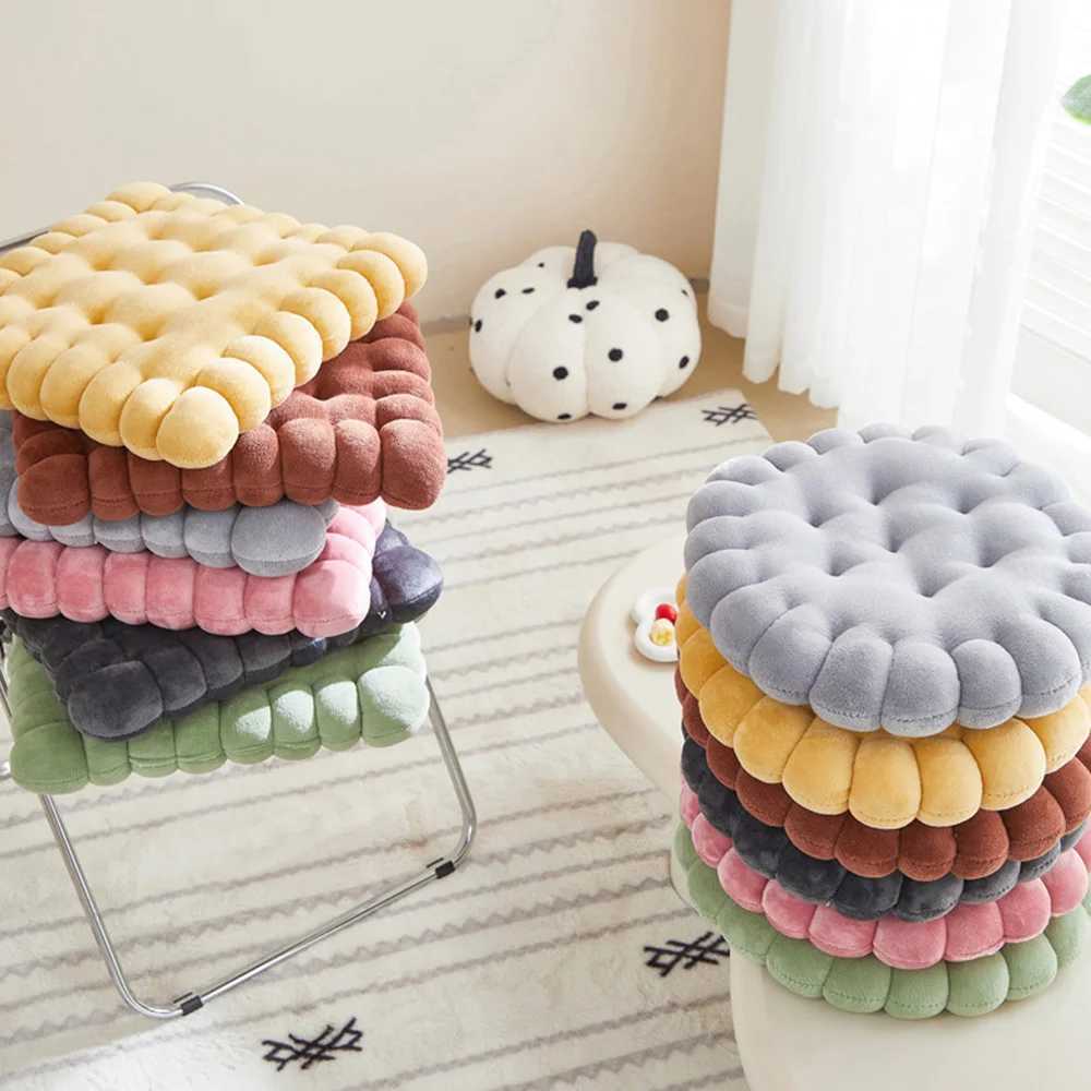1 cookie shaped cushion comfortable and soft circular cookie cushion square cushion suitable for indoor use at home H260323