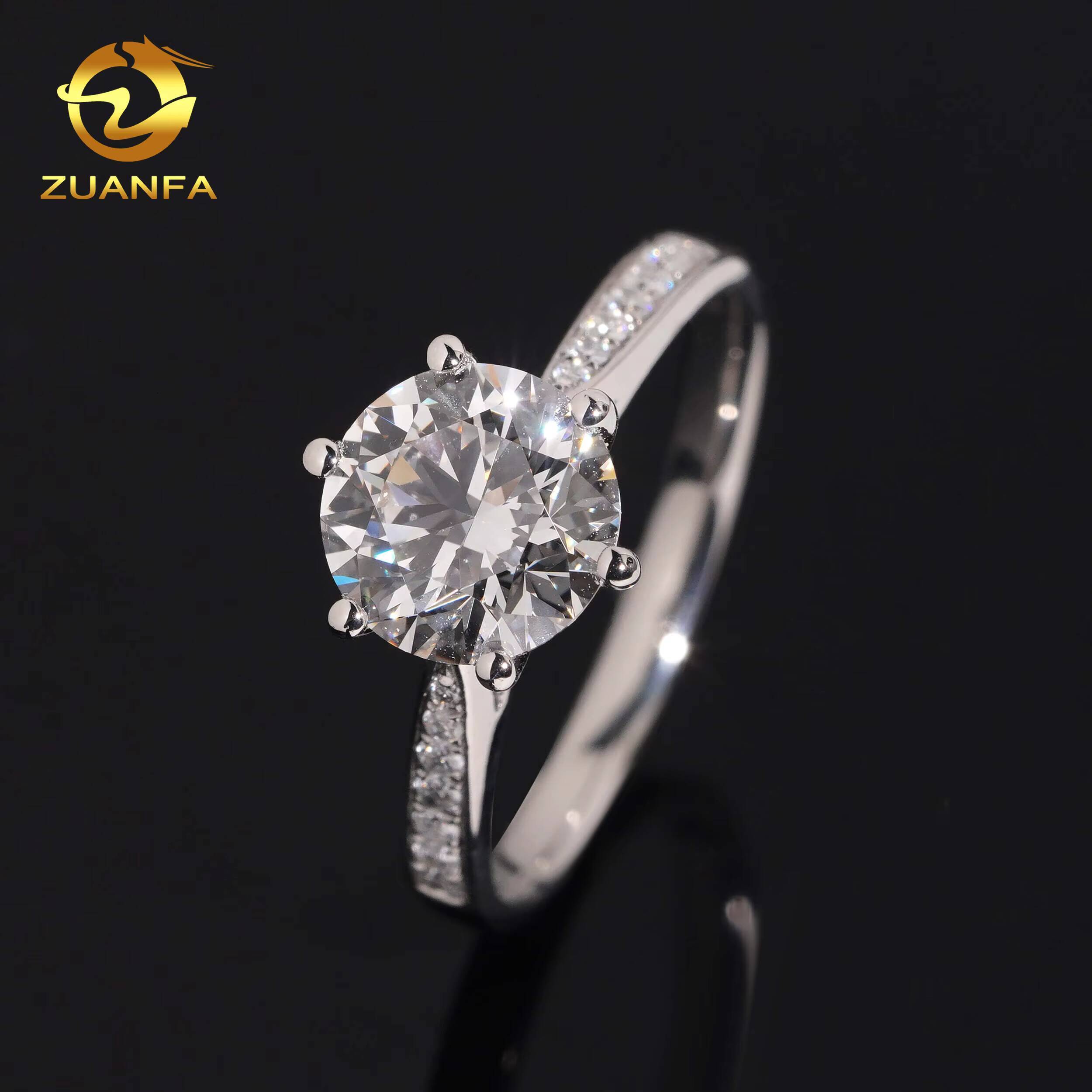 IGI Certificate 6Prongs Diamond Wedding Ring Platinum Women Fine Jewelry Lab Grown Diamond Engagement Ring for Women
