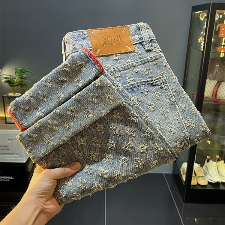 2026 Retro Designer Jeans Fashion Luxury Men's Style Vintage American Motorcycle Style Straight Tube Embroidered Jeans Essential Micro Pull Loose