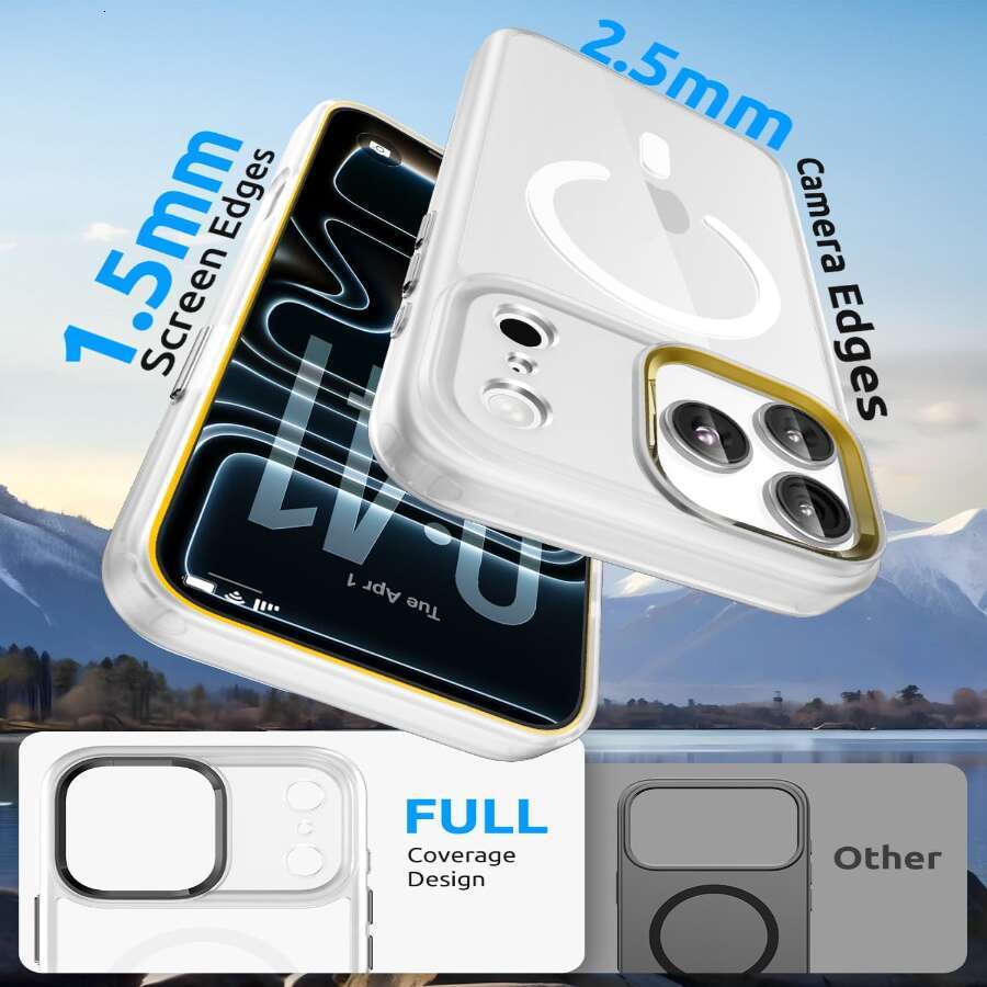 Magnetic Case for iPhone 15 16 Pro Max, MagSafe Compatible, Military Grade Shockproof Clear Hard Back & Soft TPU Bumper - view 5