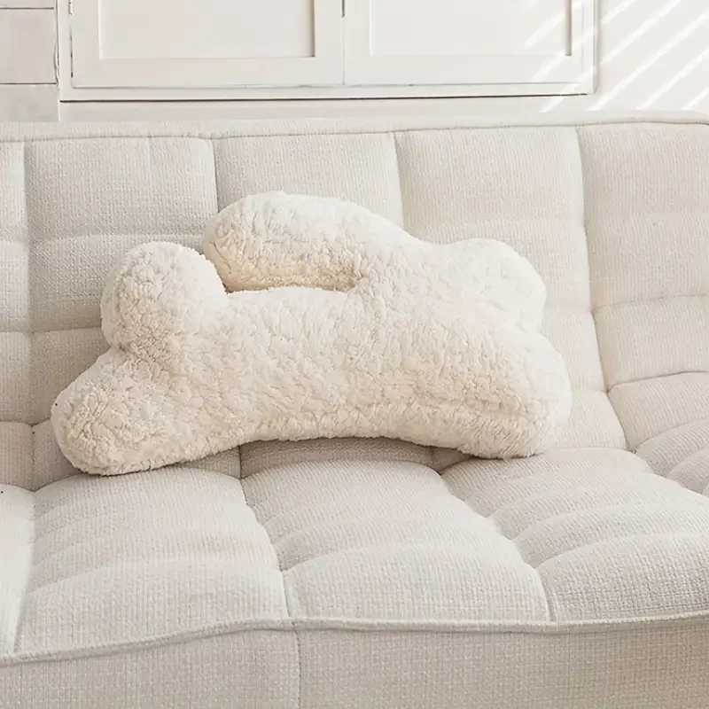 1PC Cute Fluffy Solid Color Bunny Shaped Throw Pillow With Core Furniture Office Sofa Bedroom Bed Decorative Throw Pillow H260323