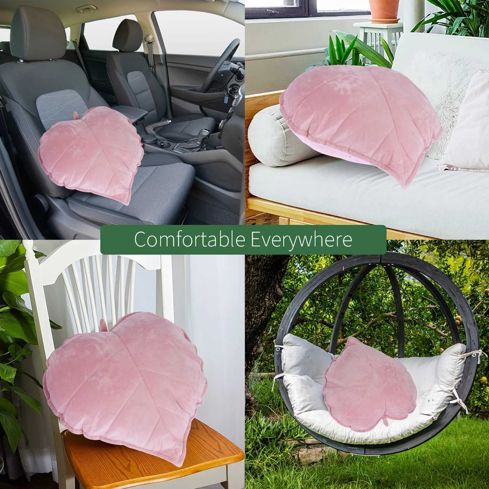3D Leaf Throw Pillow Strawberry 50cm Oversized Decorative Plant Pillow Soft Plush Leaf Shaped Cushion Novelty Plush Backrest H260323